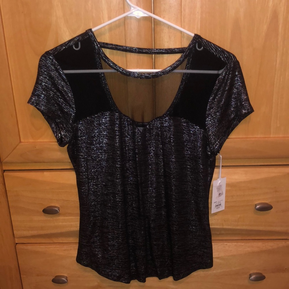 metallic shirt